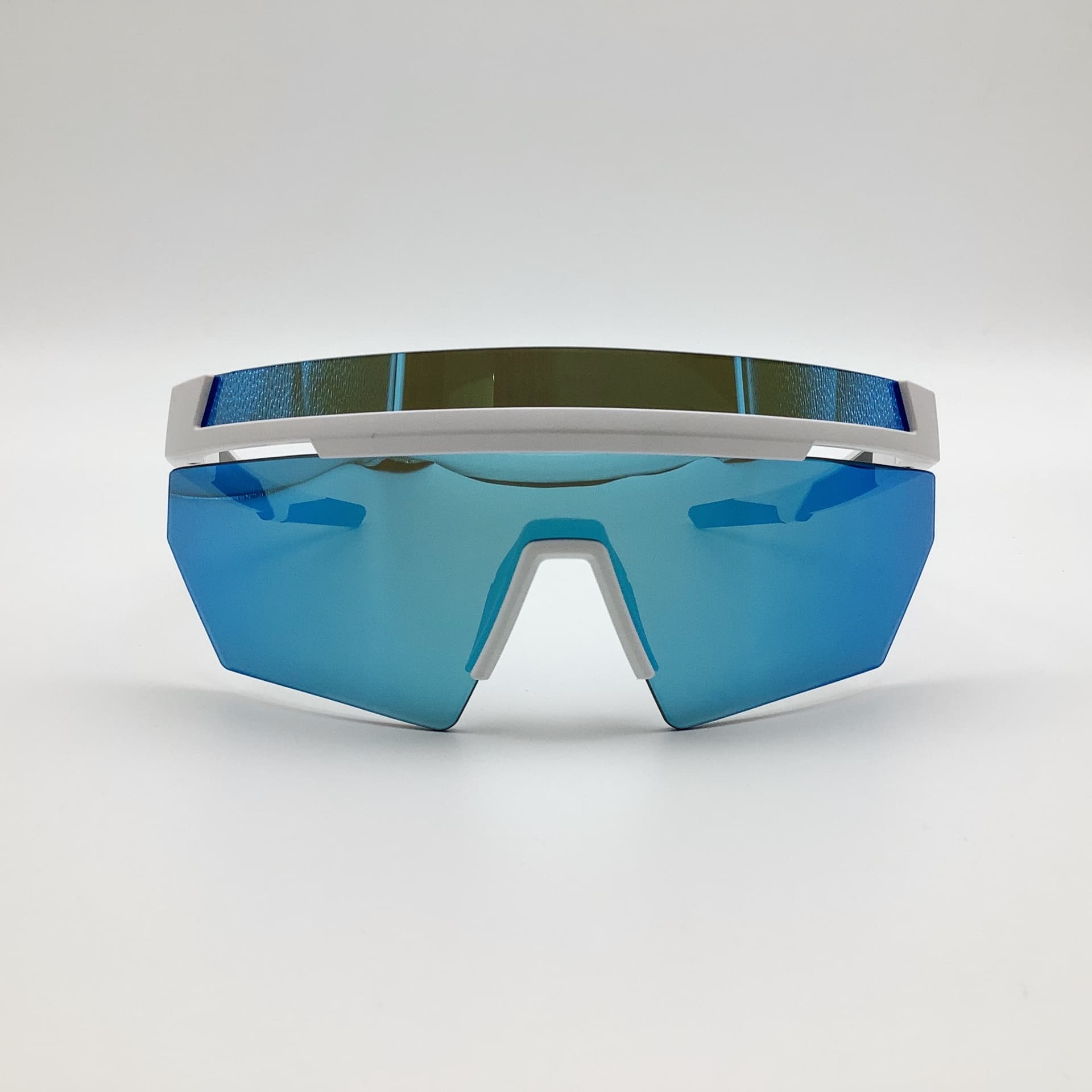 PRADA 01YS, White / Black / Light Blue Mirror Lens